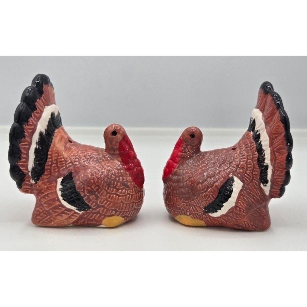 Vintage Hermitage Pottery Turkey Salt & Pepper Shakers Set in Original Box